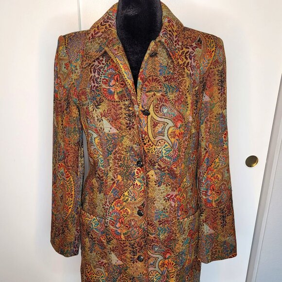 Christina Rotelli Jackets & Blazers - Christina Rotelli Tapestry Brocade Long Coat – Size 12